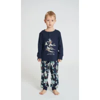 Happy People Jongens pyjama: Blauw, opdruk eens ( HAP.98 )
