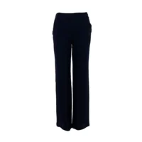 Signe Nature Broek: Navy, los model, elastiek in de lenden ( Signe.1136 )