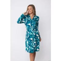 Pastunette Dames Kamerjas: Turquoise, met riem ( pas.156 )