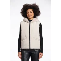 Rino & Pelle Bodywarmer: Hibbo, Stone, omkeerbaar, met kap ( RINO.88 )