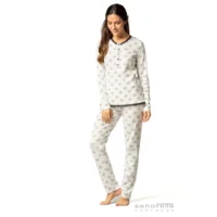 Egatex Dames pyjama interlock: Wit / zwart ( EGA.386 )