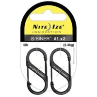 Nite Ize S-Biner Size #1 Zwart Karabijnhaak 2 Stuks SB1-2PK-01