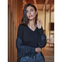 Janira Onderhemd Dames Thermo: CTA m/l Lace warm Nature, ivoor of zwart ( JAN.289 / JAN.315 )