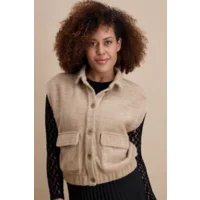Signe Nature bodywarmer: Beige, warme fitting ( Signe.1424 )