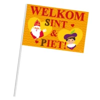 Zwaaivlaggetjes - Welkom Sint & Piet - 20x30cm - 1st.