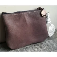 Mini Etui - 100% Leder Antraciet S - 10cm x 8cm