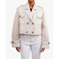 Aquila Beige Cropped Dames Trenchcoat