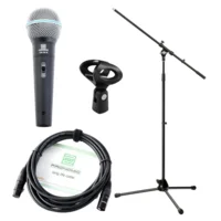 Pronomic DM-58-B zangmicrofoon starter set incl. micro, XLR kabel, klem, statief