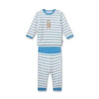 Sanetta pyjama baby jongens: Velours, gestreept ( SAN.62 )