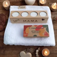 Happy Soaps Bath Bombs, Theelichthouder Mama en Walra handdoek