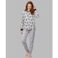 Egatex ( Senoretta ) Pyjama Dames: Mickey, Grijs, Velours ( EGA.545 )