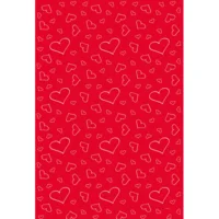 Loper - Rood met wit - Hartjes - 450x60cm