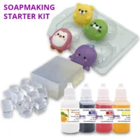 Zeep pakket "Cartoon diertjes"| 500 gr zeepbasis + 3X10 ml kleurstof + 1X10 ml geurolie + 1 vorm |Zelf zeep maken - DIY Soap set - Do It Yourself - Zeepjes maken met kinderen - zeep maken pakket