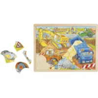 Goki Raampuzzel Bouwwerf 40x30x1cm 56-delig