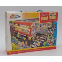 Grafix - Giant Red Bus Puzzle - Rode bus - Vloerpuzzel - 45 stukjes