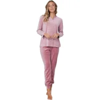 Pastunette Dames pyjama: Roze, Velours, tot 52 ( PAS.126 )