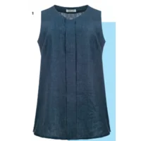 Mona Lisa Top, 100% Linnen. Indigo blauw ==> grote maten tot maat 52 ( duitse maten )