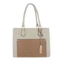 Handtas medium Anna beige/oudroze