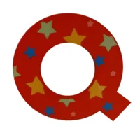 Decoratieletter - Q - Hout - 7cm - Rood