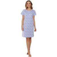 Pastunette Nachthemd Dames: Korte mouw, Ecru / blauw, 100cm ( PAS.105 )