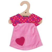 Poppenkleren - Jurk - Stippen - Roze - 30cm