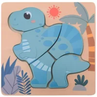 Jouéco - 3-delige Dino houten legpuzzel