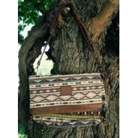 stoere bohemian Aztek bag brown