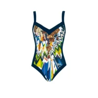 Sunflair Badpak: Donker blauw geprint. ( Sunf.160 )