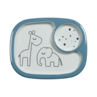 Done By Deer Yummy Mini Compartment Plate Dreamy Dots Blue