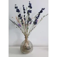 Droogbloem Boeket Paars & Ecru – Inclusief Vaas