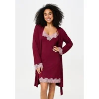 Lingadore Port Desire Nights kimono in bordeaux