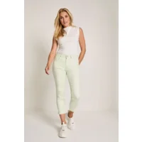 Para mi dames broek: Capri L26, Color denim, Pistacio Green ( PARA.352 )