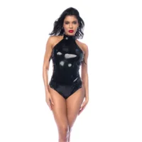 Mapalé Body Halter Met Veters Glanzend Zwart
