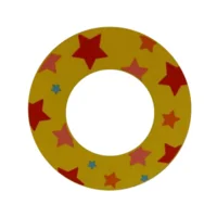 Decoratieletter - O - Hout - 7cm - Geel