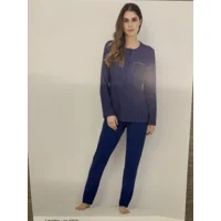 Linclalor Dames Pyjama: Blauw / Roze, 100% Katoen ( Linc.3 )