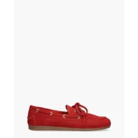 Posa Boat Loafer Rood Dames Veterschoenen