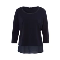 Frank Walder  Dames Shirt: Blauw, 3/4 mouw ( WAL.76 )