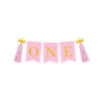 Paper Dreams High Chair Banner First Birthday Girl