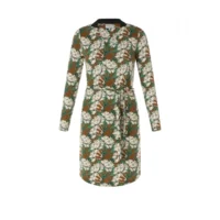 Midi-jurk groen gebloemd 46