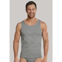 Schiesser 95/5 Shirt 0/0 Singlet - 205428 - Grey Melange