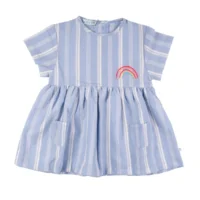 Licht blauw gestreept kleedje bla bla bla 62/3m