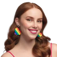 Regenboog Hartvormige Oorbellen met Clip – Perfect voor Pride of Feestelijke Looks