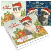 Kaarten - Kerst - Franciens katten - Kat met kerstmuts & Twee kittens ijskristallen - 10st.