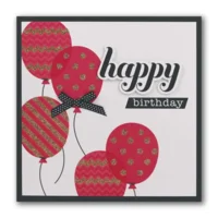 Kaart - Happy birthday, roze ballonnen - Glitter & Glamour - SQA.3009