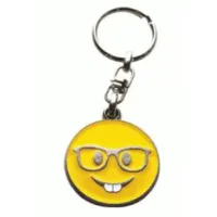 Emoji metalen sleutelhanger - nerd face