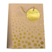 Cadeautasje - Kraft, goudkleurige stippen - 17x10x23cm