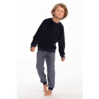 Eskimo Pyjama Jongens: Stephen, Fleece broek, shirt velours ( ESK.1816 / ESK1817 )