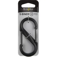 Nite Ize S-Biner Size #4 Plastic Zwart Zwart poorten Karabijnhaak SBP4-03-01BG