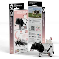 Bouwpakket - Eugy 3D - Boerderijdier - Holstein Friese koe met kip - 23st. - 8,5x5x6,8cm - Karton - 6+