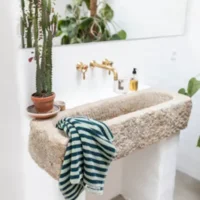 Bongusta Handdoek Zeeschuim & Groen Streep 50x 80 cm Naram